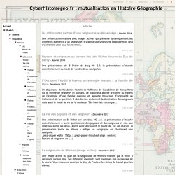Cyberhistoiregeo.fr : mutualisation en Histoire Géographie - Thème 1:Paysans et seigneurs