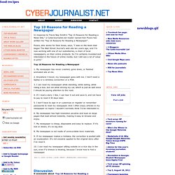Top 10 Reasons for Reading a Newspaper - CyberJournalist.net - Online News Association - Special Features