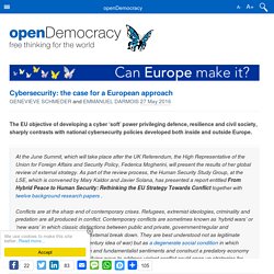 Cybersecurity: the case for a European approach