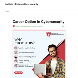 Career Option in Cybersecurity. Cyber Security