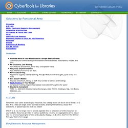 CyberTools for Libraries Solutions by Functional Area