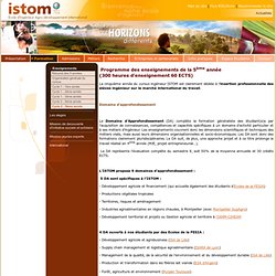 Cycle 2 - 5ème année - ISTOM - école d'ingénieur - agronomie - ISTOM