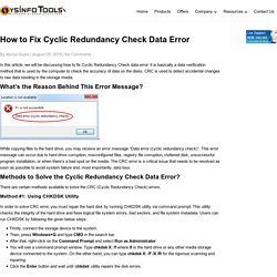 How to Fix Cyclic Redundancy Check Data Error Manually