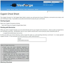 Cygwin Cheat Sheet - voxforge.org