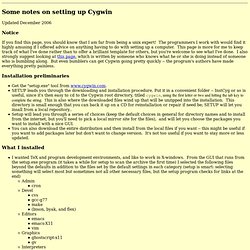 Cygwin installation experience and notes