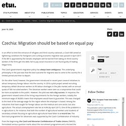 Czechia: Migration should be based on equal pay