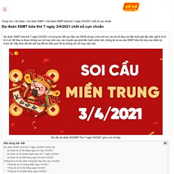 Dự đoán XSMT Bữa Thứ 7 Ngày 3/4/2021 Chốt Số Cực Chuẩn