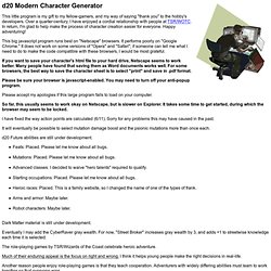d20 Modern Character Generator