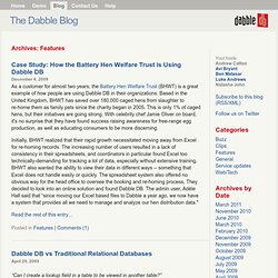 Dabble DB Blog Archives: Features