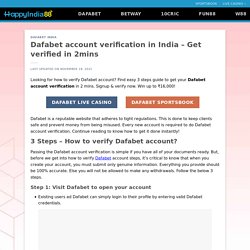 Dafabet account verification in India - Get verified in 2mins
