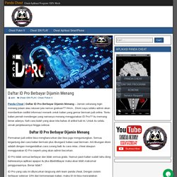 Daftar ID Pro Berbayar Dijamin Menang - Panda Cheat