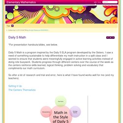 Daily 5 Math