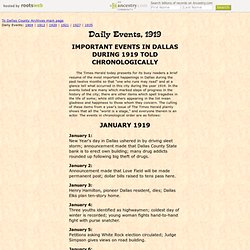 Daily Events, Dallas, Texas, 1919