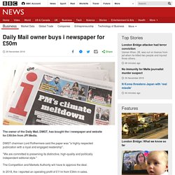 Daily Mail owner buys i newspaper for £50m