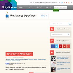 Savings Experiment: New Year's Resolutions