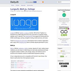 LungoJS, Math.js, Collage