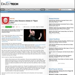 Steve Jobs Skewers Adobe in "Open Letter"
