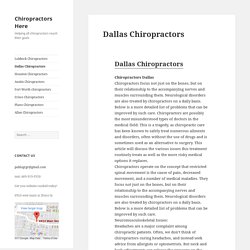Dallas Chiropractors – Chiropractors Here