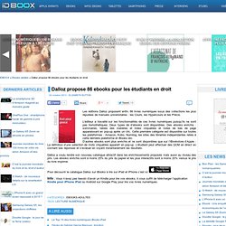 Dalloz propose 86 ebooks pour les étudiants en droit