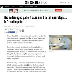 Brain damaged patient uses mind to tell neurologists he's not in pain