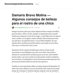 Damaris Bravo Molina — Algunos consejos de belleza para el rostro de una chica