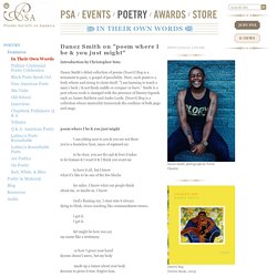 Danez Smith on "poem where I be & you just might" - Poetry Society of America