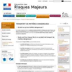 risques.gouv.fr - Transport de matières dangereuses