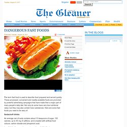 DANGEROUS FAST FOODS - News - Jamaica Gleaner - Tuesday