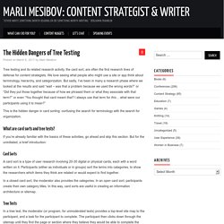 The Hidden Dangers of Tree Testing – Marli Mesibov: Content Strategist & Writer