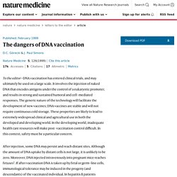 The dangers of DNA vaccination