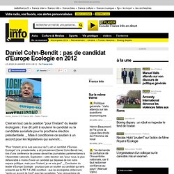 Daniel Cohn-Bendit : pas de candidat d'Europe Ecologie en 2012 -