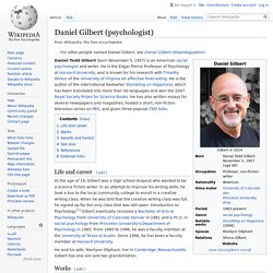 Daniel Gilbert (psychologist)