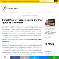 Daniel Pink on Incentives and the Two Types of Motivation