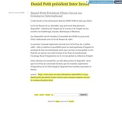 Daniel Petit président Inter Invest