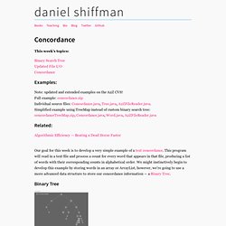Concordance at daniel shiffman