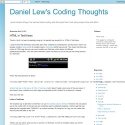 HTML in TextViews