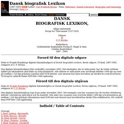 Dansk Biografisk Lexikon