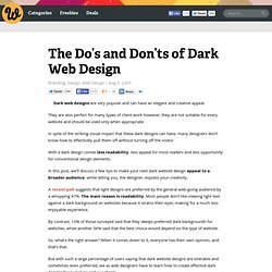 The Do’s and Don’ts of Dark Web Design