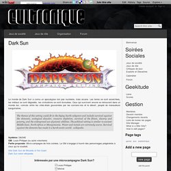 Dark Sun - Cultronique