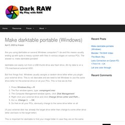 Make darktable portable (Windows) - Dark RAW