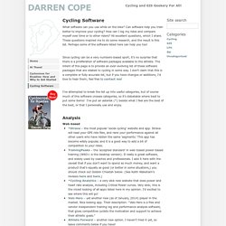 DARREN COPE » Cycling Software