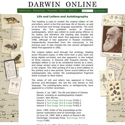 Darwin Online: Life and Letters and Autobiography