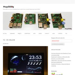 Résumé du projet de dashboard domestique - Magdiblog