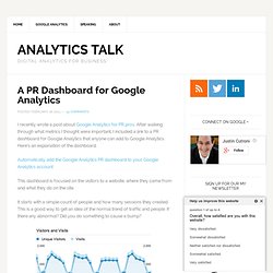 A PR Dashboard for Google Analytics