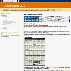 Dashboard Guy: Excel Template for Dashboards