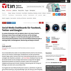 Social Media Dashboards für Facebook, Twitter und Google+