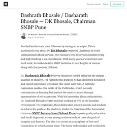 Dashrath Bhosale / Dasharath Bhosale — DK Bhosale, Chairman SNBP Pune