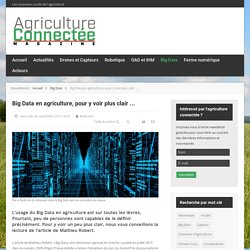Big Data en agriculture, pour y voir plus clair ...