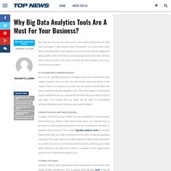 Why Big Data Analytics Tools Are A Must For Your Business?
