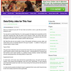 Data Entry Jobs for This Year